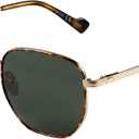 ZENOTTIC Hexagon Polarized Retro Sunglasses for Men Women-Vintage Metal Frame Design UV Protection Trendy Fashion Shades (Gold Frame Green Lens)