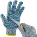 2 x HandLove Cut Resistant Gloves, 100% Food Contact Safe, CE Level 5 Premium Protective Cutting Gloves (Medium, Blue)