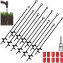 Lasnten 12 Pcs 30 Inch Heavy Duty Ground Anchor Spiral Blade Earth Anchor Kit Metal Anchor Hook Beach Sand Stakes Camping for Securing Animals, Shelters, Tents, Canopies (Black)