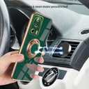 Compatible with Xiaomi 13 Lite Case Ring Holder Magnet Green, for Xiaomi 13 Lite Phone Case Silicone Shockproof Plate Luxury Slim Cover (Dark Green)