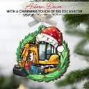 2 x Excavator Christmas Ornament 2026 - Cute Christmas Excavator Gift for Boys Girls, Funny Gifts for Men Women, Construction Truck Ornaments for Christmas Tree, Construction Gifts for Lovers