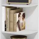 Furinno PASIR Book Shelf, 5-Tier Corner Bookshelf, Open Shelves Bookcase 9.3 x 12 x 51.7, for Living Room, Bedroom, Home Office, White