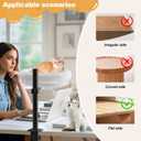 Cat Desk Bed, Pet Cats Desk Nest Round Hammock, 360 Rotation & Height Adjustable, Comfortable Washable Soft Pad for Kitten, Metal Frame for Table Mounted Desk Side Pet Perch Bed Furniture