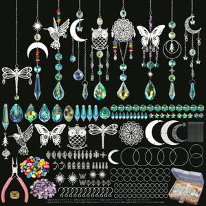 Worgree DIY Suncatcher Kit 460pcs Sun Catchers Making Supplies Art and Crafts for Adults Hanging Prism Sun Catcher with Crystals Ball Indoor Window Home Wedding Garden Festival Decor Gifts