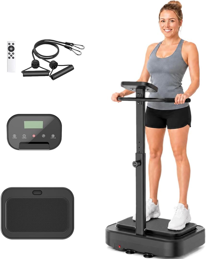 Vibration Plate Exercise Machine for Lymphatic Drainage, Full Body Shake Platform Board for Home Fitness, Fat Burning, 5 Program Modes and 99 Speed Levels
