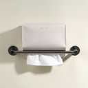 OLETHA Hand Towel Box Cover Compatible with Kleenex Disposable Paper Hand Towels - Bottom Covered & 3-Way Mounting Design - Aesthetic Bathroom Decor Accessories - Light Taupe