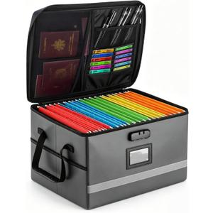 EXLIFBAG Fireproof File Organizer with Lock, 1 Layer