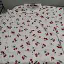 JOGAL Men's Cotton Button Down Short Sleeve Hawaiian Shirt (White, 3X-Large)