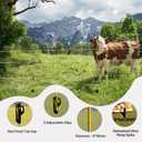 BEIYI 48 Inches Electric Fence Fiberglass Posts, 50 Pack Step in Electric Fence Post, Temporary Portable Fence Stakes for Livestock, Big Insulator, Yellow