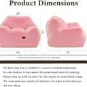 Oversized Fluffy Bean Bag Chair with Armrests, Giant Soft Plush Lazy Sofa, Comfortable Single Cloud Floor Couch for Adults, Accent Chair for Living Room Bedroom Dorm (Pink)