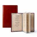Premium Vegan Leather Menu Cover 8.5 x 11, 4 Page 8 View Menu Folder with Clear Sleeves, Restaurant Menu Holder, Portfolio Binder, Sheet Music Folder, Hotel & Guesthouse Presentation Book