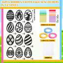 Fumete 36 Pcs Easter Egg Wooden Craft Kit, Arts and Crafts Set with Pre Cut Cardstock and Tissue Paper, DIY Stained Glass Style Suncatchers for Spring Window Art and Holiday Decor