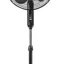 COMFORT ZONE Stand Fan, 16 inch Pedestal Fan for Bedroom, 3 Speed Floor Fan, 90 Degree Oscillation, Adjustable Height, Adjustable Tilt, Oscillating Air Circulator, Quiet Fan for Home or Office, Black, 16" with Manual Control