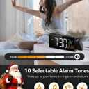 Netzu Projection Clock for Bedroom Ceiling, Alarm Clocks with 180 Rotatable Projector, Date Temperature and Weekday, Manual DST, 5 Brightness, 10 Ringtones, 4 Volumes and Snooze (Black)