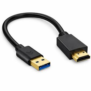 5 x USB to HDMI Charger Cable 0.5M, USB-A to HDMI Adapter for Mac/iOS/Windows 10/11, Mini HDMI Video Cable for Monitor, HDTV, Projector Plug & Play (Black)