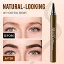2 x AWROSE Eyebrow Pencil, 3 Pack 3D Microblading 4-Tip Eyebrow Pen, Magic Precise Natural Waterproof Eye Brow Pen with Hair Like Strokes, 4 Fork Tip Multi-Used Eye Brow Pencils for Women/Men (Dark Brown+Light Brown+Black)