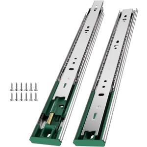16 Inch Soft Close Drawer Slides Full Extension Ball Bearing Dresser Cabinet Rails 1 Pair Side Mount Heavy Duty Tool Box Trash Can Kitchen Drawer Glides 100LB Capacity