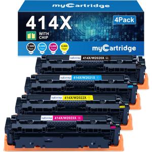 414X Toner Cartridges 4 Pack High Yield (with Chip) Compatible Replacement for HP 414X 414A for Color LaserJet Pro MFP M479fdw M479fdn M479dw Pro M454dw M454dn M479 M454 Printer Ink W2020X W2020A
