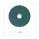 Boardwalk Heavy-Duty Scrubbing Floor Pads, 16" Diameter, Green, 5/Carton