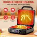 Waffle Maker, 1200W Belgian Waffle Maker, Dual Rectangular Thick Waffle Iron, 7-Level Browning LED Panel, Nonstick Plates, Anti-spill Design, Audible Ready Beep, Easy Cleanup, Stainless Steel