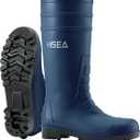 HISEA Men's Steel Toe Rain Boots PVC Rubber Boots, Waterproof Garden Fishing Outdoor Work Boots, Durable Slip Resistant Knee Boots for Agriculture and Industrial Working (10, Black)