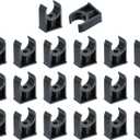 uxcell 20Pcs PVC Water Pipe Clamps Clips, U-Shaped Tubing Hose Buckles, Irrigation Tube Holder for 25mm OD for TV Trays Tubing Hose Hanger Support Tubing, Black