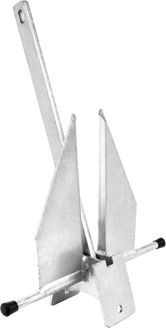 MARINE SYSTEM Portable Galvanized Fluke Style Anchor 13 lb for Different Size Boats Pontoon, Deck, Fishing, and Sail (20-32 FT Boats)