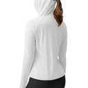 AVGO UV Protection Shirts for Women Light Athletic Jacket, Sun Shirt Long Sleeve Cover Up Clothing with Zipper Pocket (White, Large) (White, L)
