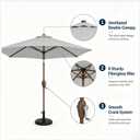 7.5ft Patio Umbrella, Outdoor Table Market Umbrella with Smooth Crank Lift, 6 Windproof Fiberglass Ribs, UPF50+ UV Protection for Deck, Pool, Garden and Backyard