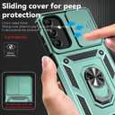 SunStory Phone Case for Samsung Galaxy A15 5G Case with HD Screen Protector & Slide Camera Cover & Rotated Ring Kickstand, [Military-Grade] Phone Case for Galaxy A15 5G (Green)