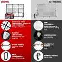 [Premium] 4'x6' Heavy Duty Cargo Net Stretches to 8' x 12', Extra Thick 10mm Cord Bungee Cargo Netting for Pickup Truck Bed, Roof Rack Net & 12 PCS Steel Carabiners