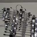 Pants Hangers Space Saving,Stackable Skirt Hangers with Clips, Hanging Closet Organizer and Storage,Clothes Hangers, College Dorm Essentials Apartment Essentials- 16 Pack