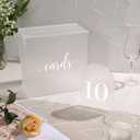 UNIQOOO Frosted Arch Wedding Table Numbers with Stands 1-30, 5x7" Acrylic Display Signs and Holders, Pack of 30, Perfect for Centerpiece, Reception, Decoration, Party, Anniversary, Event