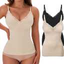 EUYZOU Womens Tummy Control Shapewear Tank Tops Seamless V-Neck Compression Tank Tops Body Shaper Camisole, Size: 3XL