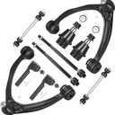 Front Upper Left & Right Control Arm(Forged Steel) with Ball Joints Suspension Kit Fit for Silverado Sierra 1500/Avalanche 2007-2013, Yukon Tahoe Suburban Escalade 2007-2014 K80669 K80670-10pcs