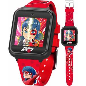 Miraculous Kids Interactive Smartwatch Touchscreen Watch 10 Changeable Faces, Step Counter, Games, Selfie Cam, Alarm & Timer, Durable Silicone Straps Fits Wrists 5.5"-8.0"