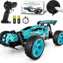 Tecnock RC Cars Remote Control Car for Kids, 1:18 Scale 20 KM/H 2WD Offroad Buggy, 2.4GHz RC Racing Car with USB-C Easy Charging & 50 Mins Playtime, Toys Gifts for Boys & Girls (Blue)