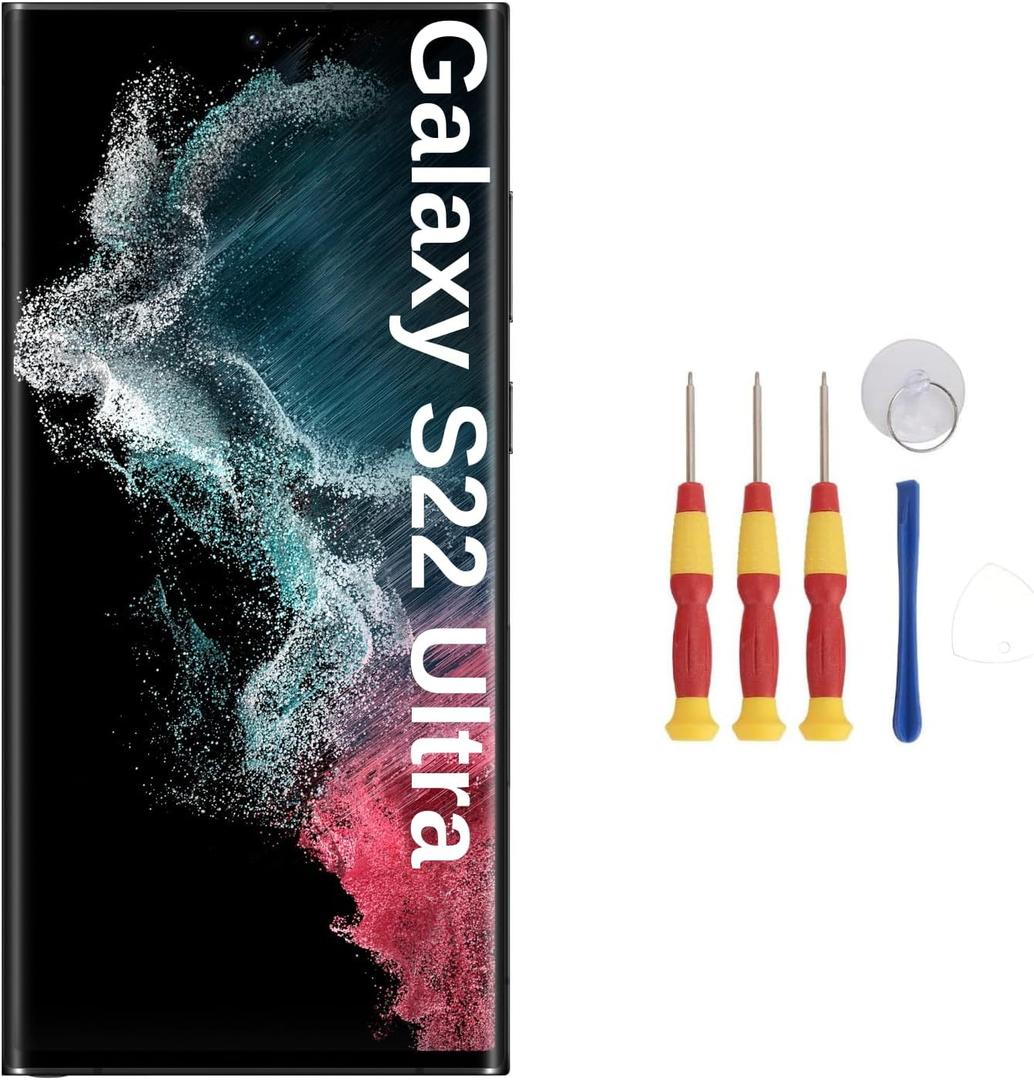 Dpofirs Organic Screen Replacement for Galaxy S22 Ultra, S22 Ultra Frame, Digitizer Assembly with Frame Repair Tools for S22 Ultra, Dpofirs0bf8p1ghc7