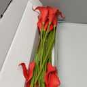 SITUMEIZI 24 PCS Red Fake Flowers Artificial Calla Lily Silk Flowers Real Touch for Mother's Day Easter Home Kitchen Decor Wedding Bouquet Office Spring Decoration