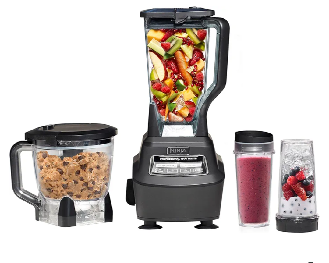 Ninja Mega Kitchen System, 1500W, 72 oz. Full-Size Blender & 8-Cup Food Processor with (2) 16 oz. To-Go Cups, Total Crushing Technology - Smoothies, Ice Crushing, Purees, Dough & More, Black, BL770