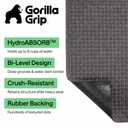 GORILLA GRIP® Ultra Absorbent Front Door Mat Outside Entrance 47x35, Traps Dirt and Moisture, HydroABSORB Indoor Outdoor Doormat Holds Up to 6 Cups Water, Stain and Fade Resistant Welcome Mat Charcoal