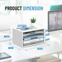 3-Tier Paper Organizer for Desk, Adjustable Mail Organizer, White