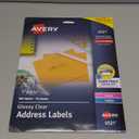 Avery Printable Address Labels with Sure Feed, 1" x 2-5/8", Glossy Clear, 300 Blank Mailing Labels for Laser and Inkjet Printers (6521)