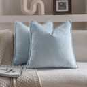 Neelvin Light Blue Chenille Decorative Throw Pillow Covers 20x20 inch Set of 2 Pillowcase Cushion Case for Bed Sofa Couch
