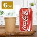 Vumdua 500 Pcs 6 oz Kraft Paper Cups - Disposable Paper Cups Hot Cold Beverage Drinking Cup for Coffee, Water, Tea, Juice, Espresso & Cortado