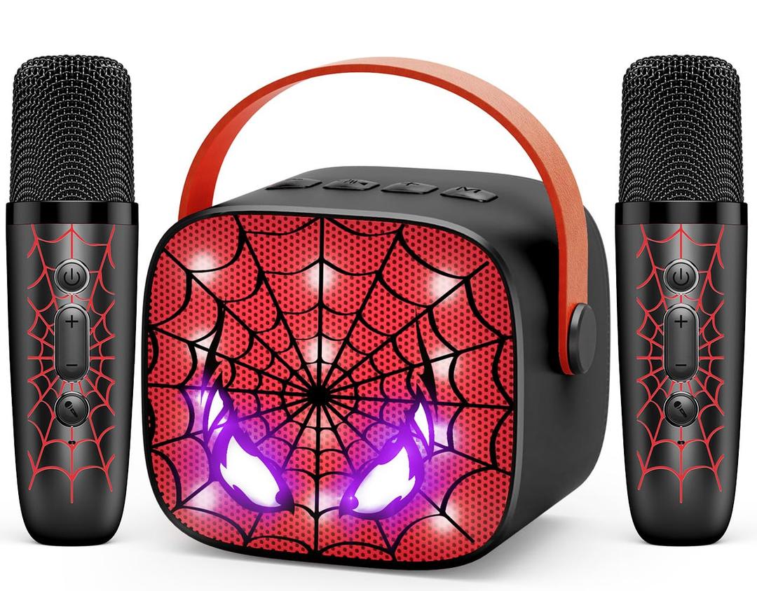 Cool Mini Karaoke Machine Toys: Kids Toys Easter Birthday Gifts Age 312+ LED Portable Bluetooth Speaker with 2 Wireless Microphone Basket Stuffers Gift Toy for 4 5 6 7 8 9 Years Old Girls Boys