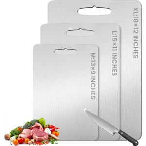 Titanium Cutting Board, 2025 New Upgrade 100% Pure Titanium Cutting Boards for Kitchen, Hygiene & Durability Non Stick Chopping Board, Double sided Cutting Mat, Easy to Clean (13 * 9) (Medium)