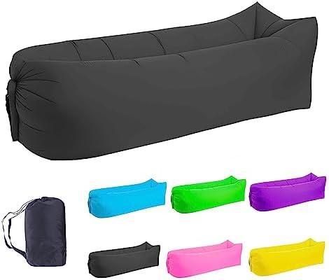 LONGJIN Inflatable Lounger Air Sofa Hammock, Inflatable Couch for Camping, Portable Waterproof Anti-Air Leaking Pouch Couch