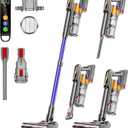 Cordless Vacuum Cleaner, 550W 45KPA 60 Mins Vacuum Cleaners for Home, Stick Vacuum with 1.8L Large Dust Cup, Wall Mount Charging, Anti-Tangle Wireless, Green Light for Pet Hair, Carpets, Hardwood