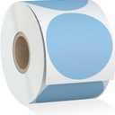 Misofuki 2" 750 Labels Blue Circle Direct Thermal Stickers Labels Roll Compatible with Zebra, Rollo, MUNBYN, Self-Adhesive Round Direct Thermal Labels C-1-bl